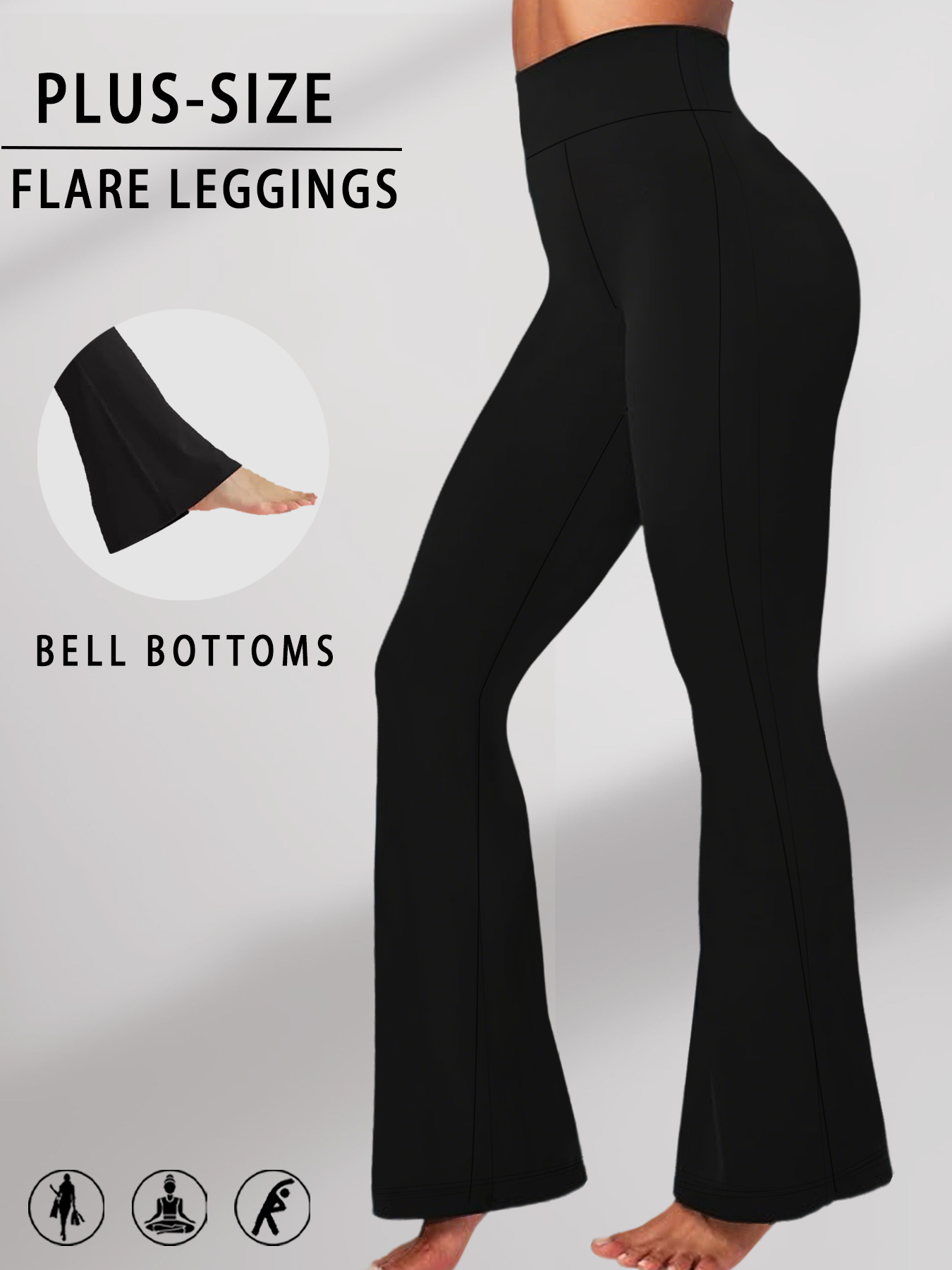 Yoga Fitness Leggings - Pantaloni a Zampa d'Elefante Super Morbidi