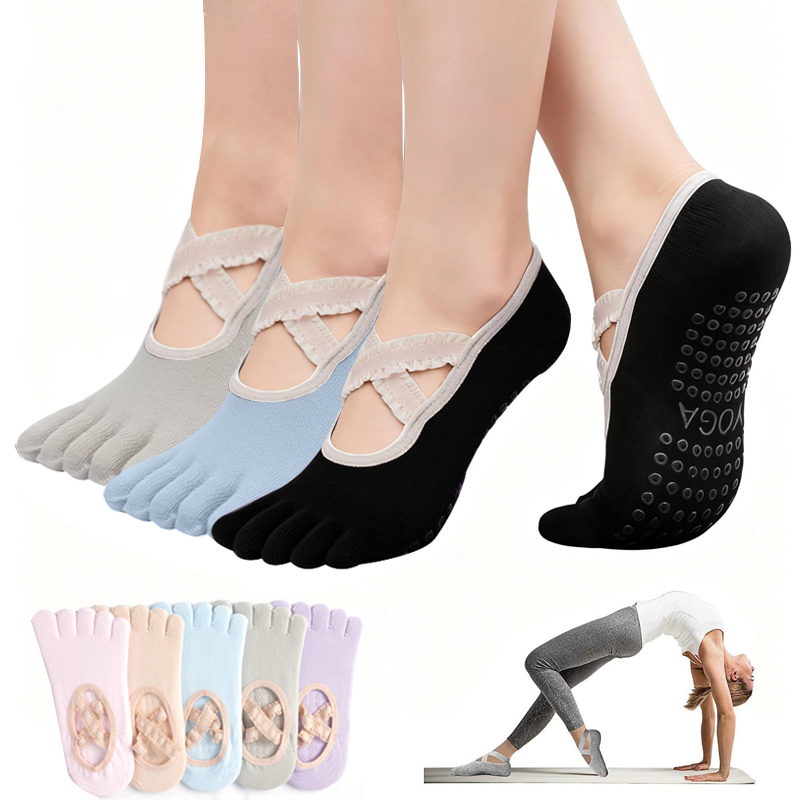 Yoga Fitness Women - Calzini Antiscivolo da Donna per Pilates,